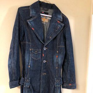 DIESEL Ladies Denim Jacket Coat Trench Parka Revenge Of The Tundra